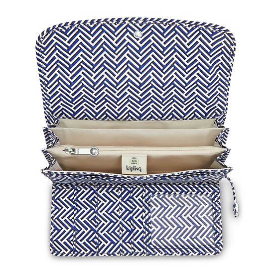 Kipling Money Land Printed Snap Wallet Handbag Urban Chevron | CA 1283GS